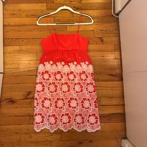 Tibi Size 2 Bright Red Silk Dress